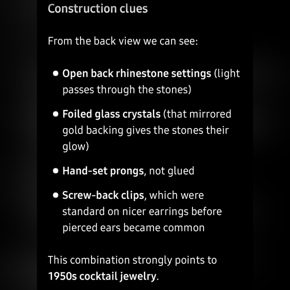 Vintage 50s Rich Amber Screw-back Drop Costume Jewelry Earrings - Picture 5 of 12